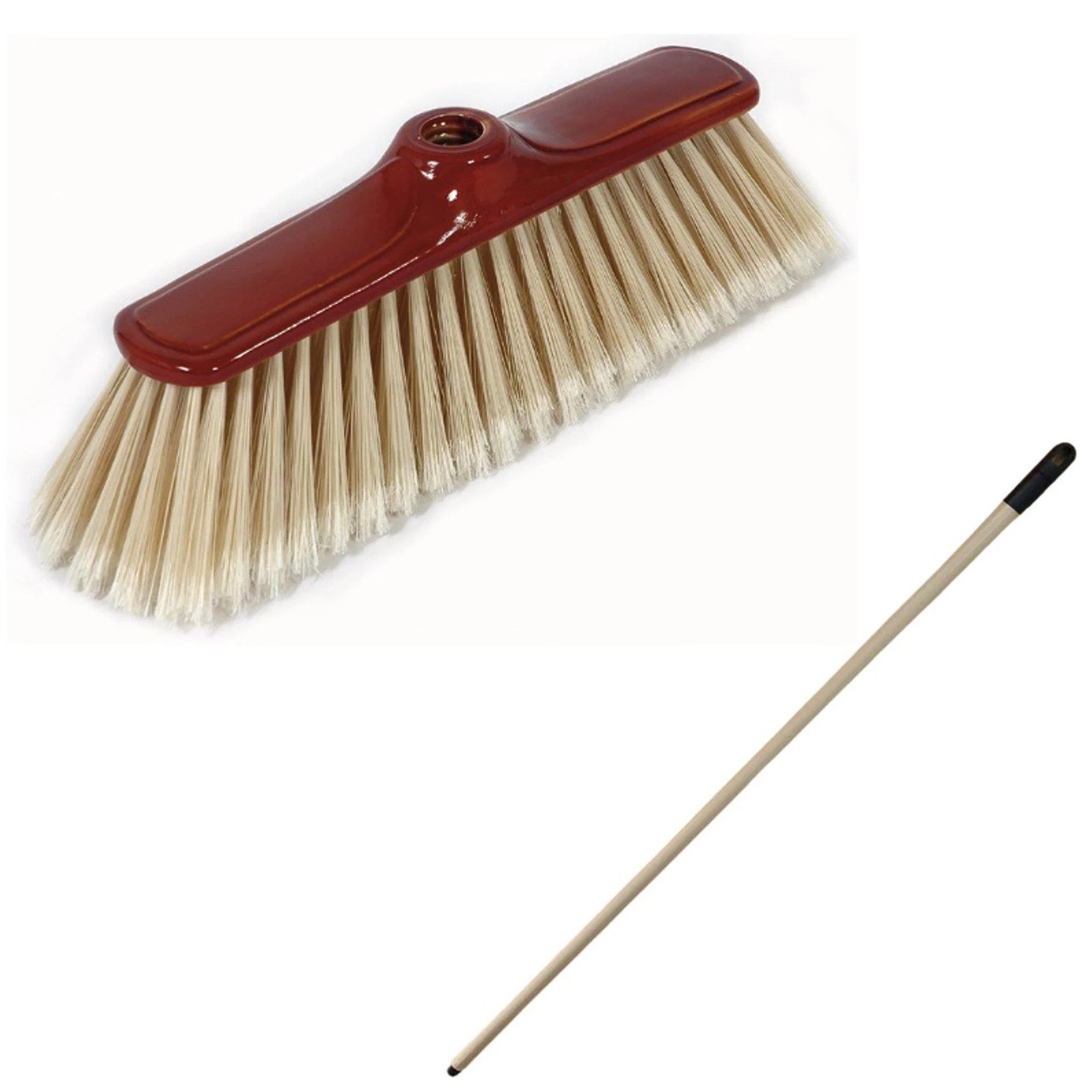 Soft Broom Nordica (Beige) With Metal Handle - Mr. Brush - Made in Italy