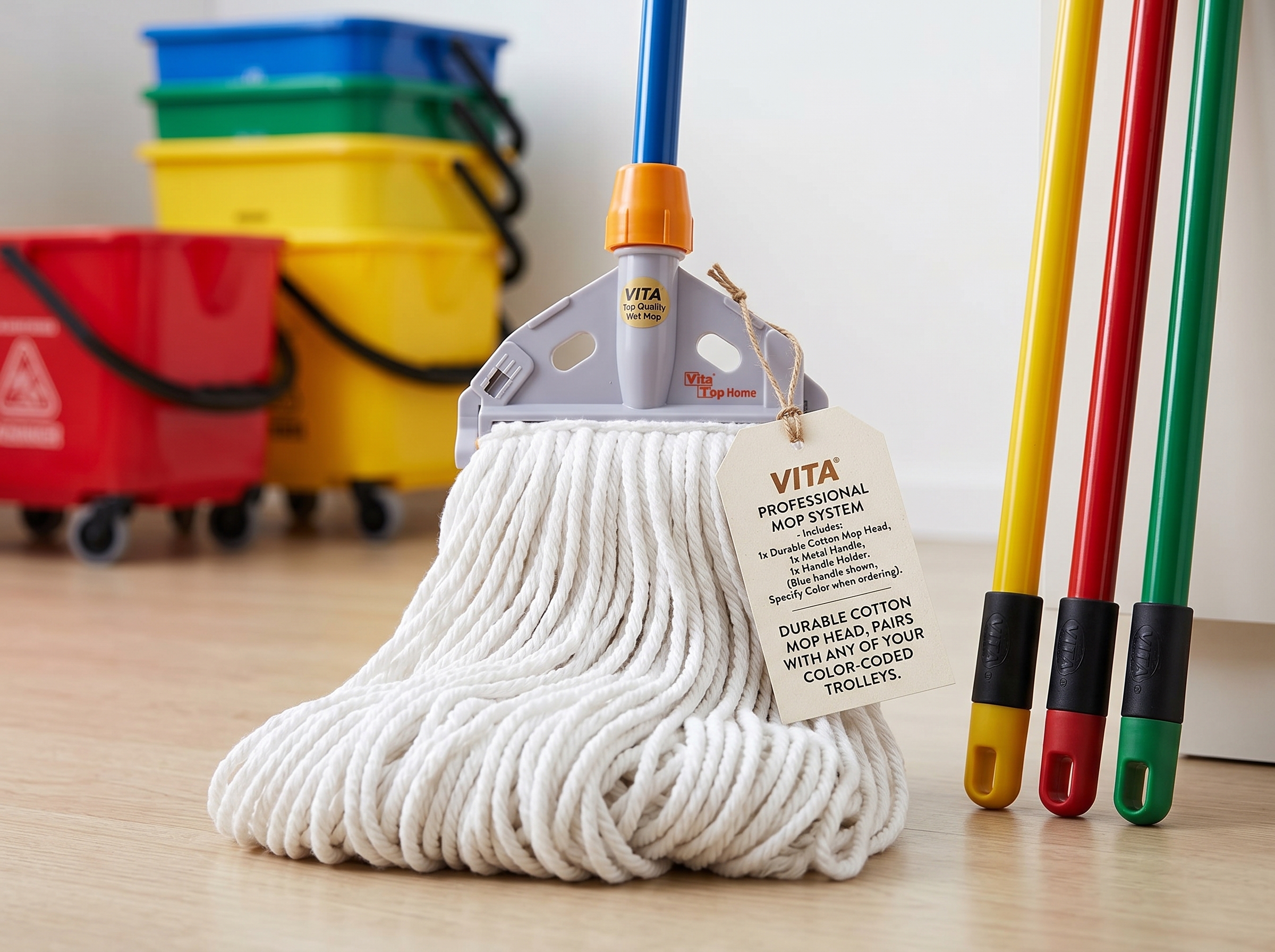 Vita Cotton wet mop with metal handle